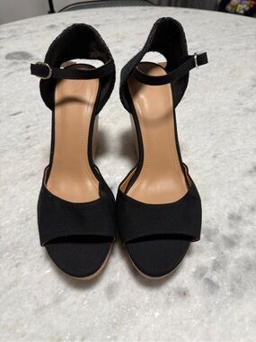 H&M Black Open-Toe Ankle-Strap Heels